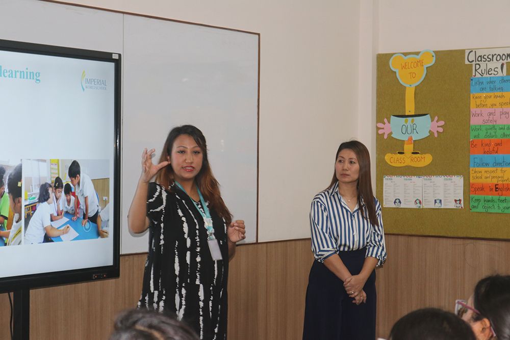 Parents join Curriculum Night for Grades 1–3 at Imperial World School to start academic year 2081 on 07 May 2024.