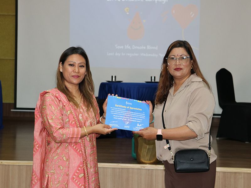 Blood donation event at Imperial World School, June 14, 2024, with Red Cross for World Blood Donor Day.