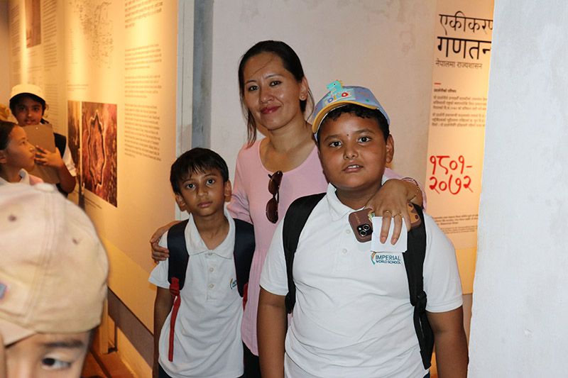 Grade 4 explores Basantapur Durbar Square on a field trip, June 12, 2024, learning Nepal's heritage.