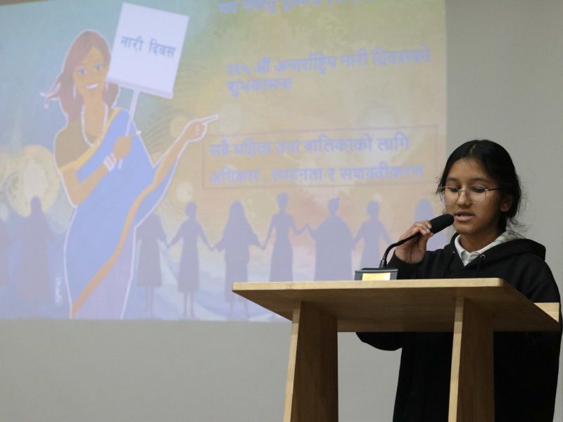 Women at Imperial World School in Kathmandu engage in a vibrant empowerment event, shaping a bright future through leadership and collaboration in 2025.